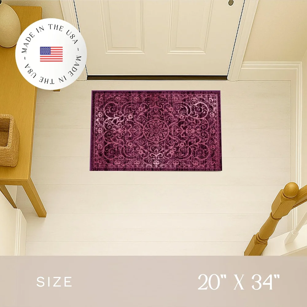 Pelham Vintage Medallion Accent Rug, 1'8" x 2'10", Wineberry, view 2