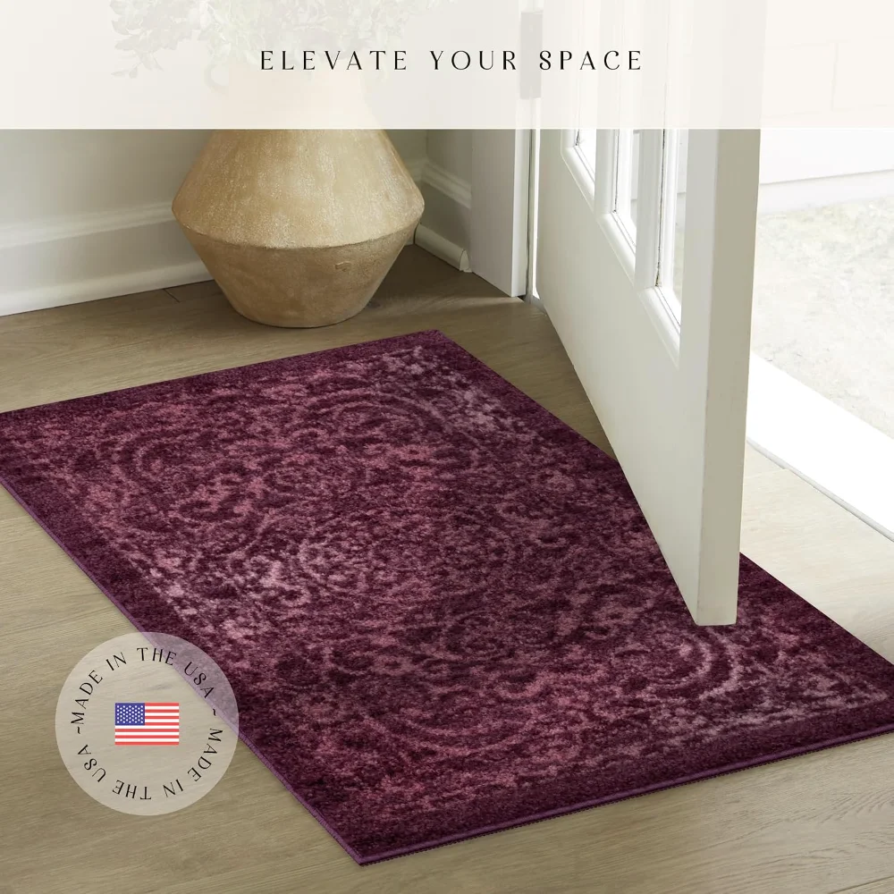 Pelham Vintage Medallion Accent Rug, 1'8" x 2'10", Wineberry, view 4