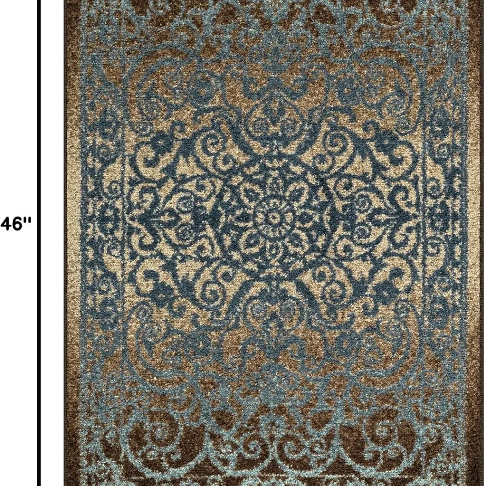 Pelham Vintage Medallion Accent Rug, 2'6" x 3'10", Blue, view 2