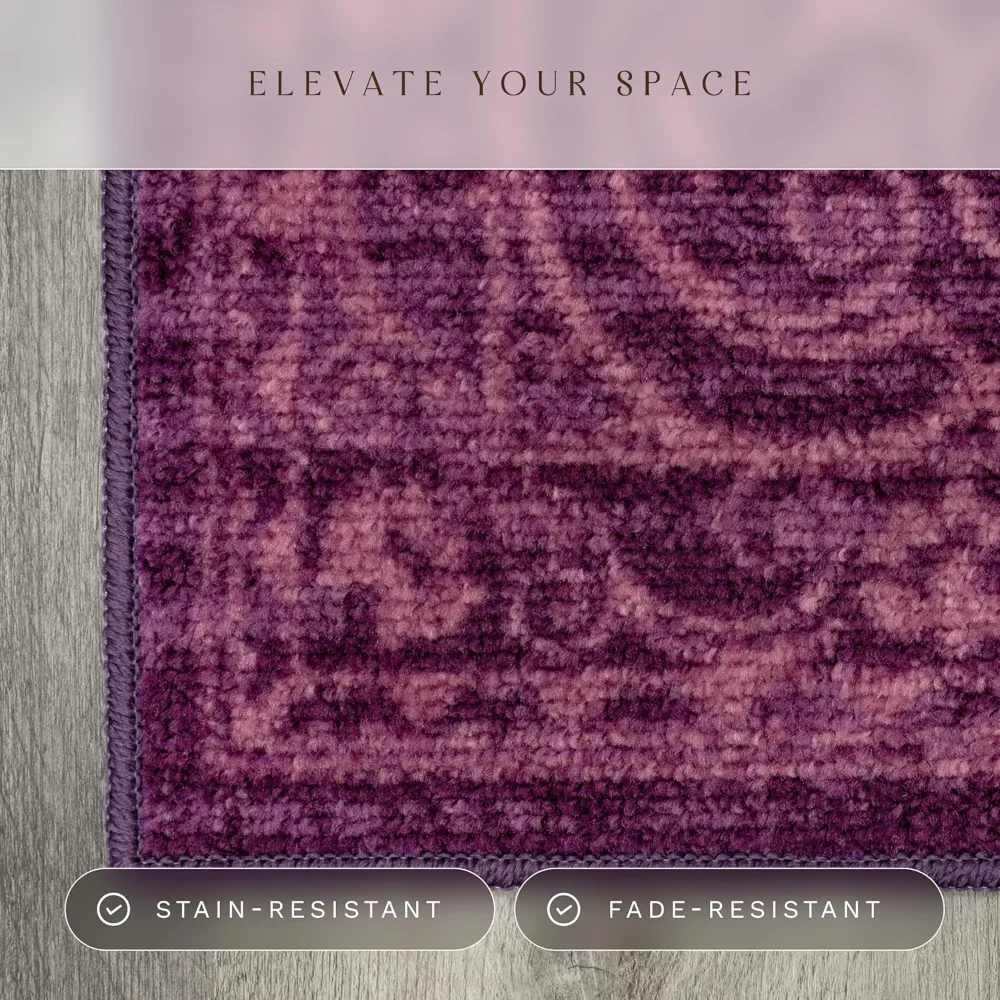 Pelham Vintage Medallion Accent Rug, 2'6" x 3'10", Wineberry, view 4
