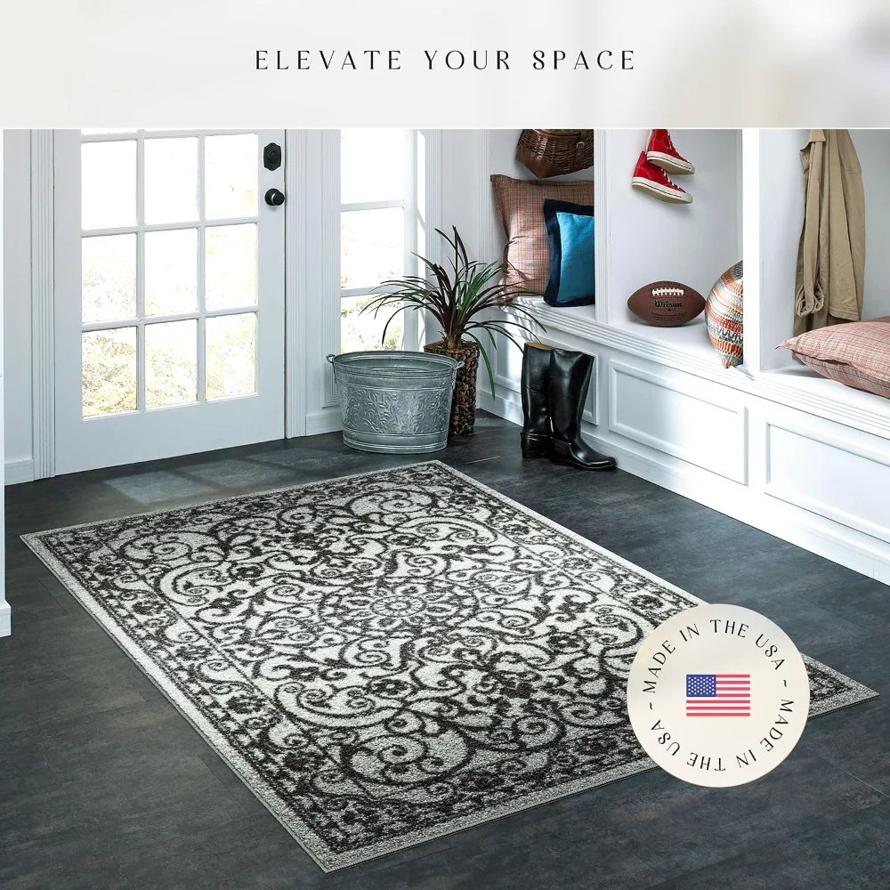 Pelham Vintage Medallion Pet Mat, 3'4" x 5', Grey, view 2