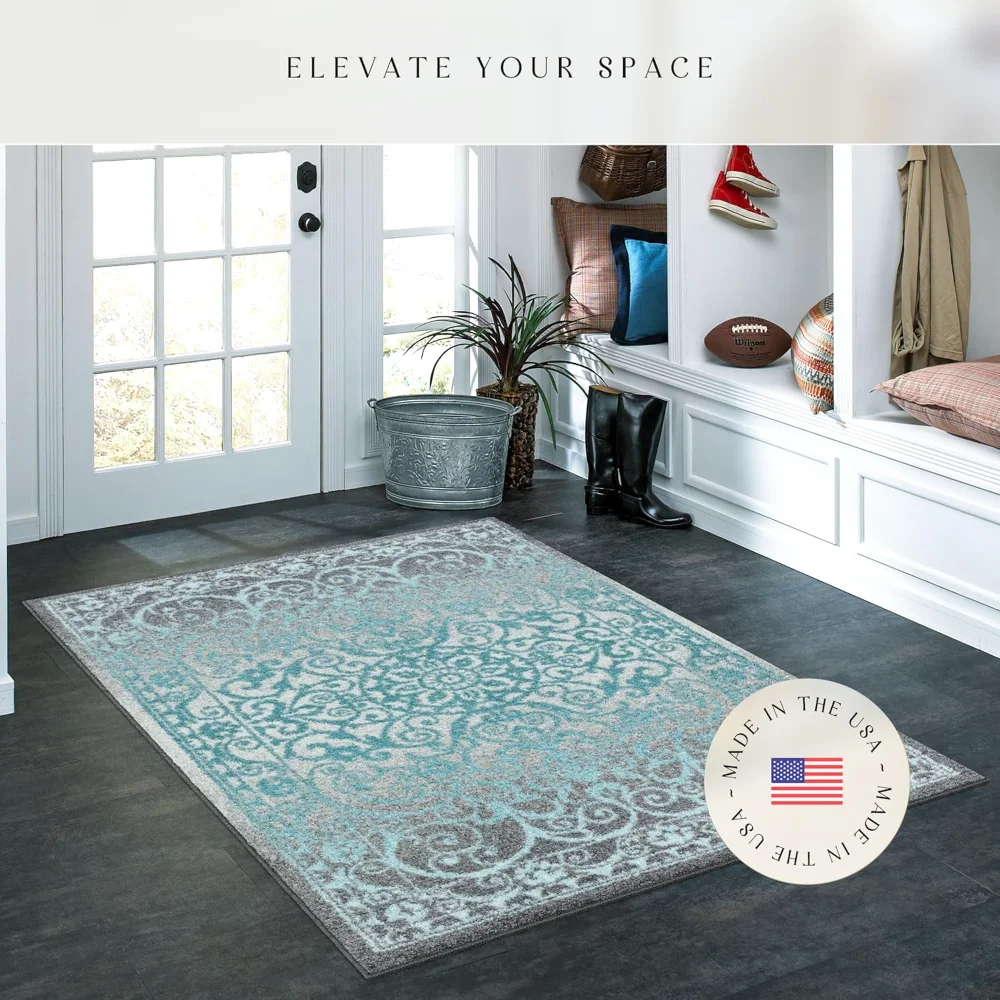 Pelham Vintage Medallion Pet Mat, 3'4" x 5', Grey, view 2