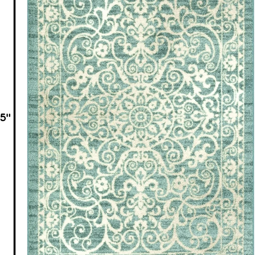 Pelham Vintage Medallion Pet Mat, 3'4" x 5', Light Spa, view 2
