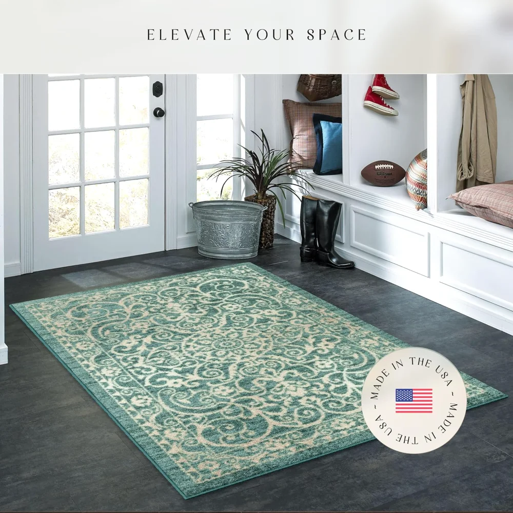 Pelham Vintage Medallion Pet Mat, 3'4" x 5', Light Spa, view 3
