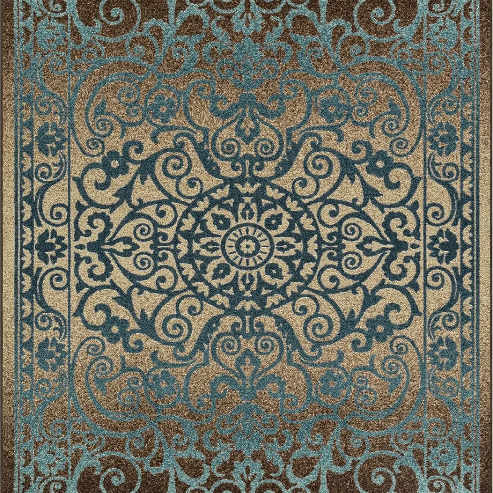 Pelham Vintage Medallion Pet Mat, 4'9" x 7', Blue