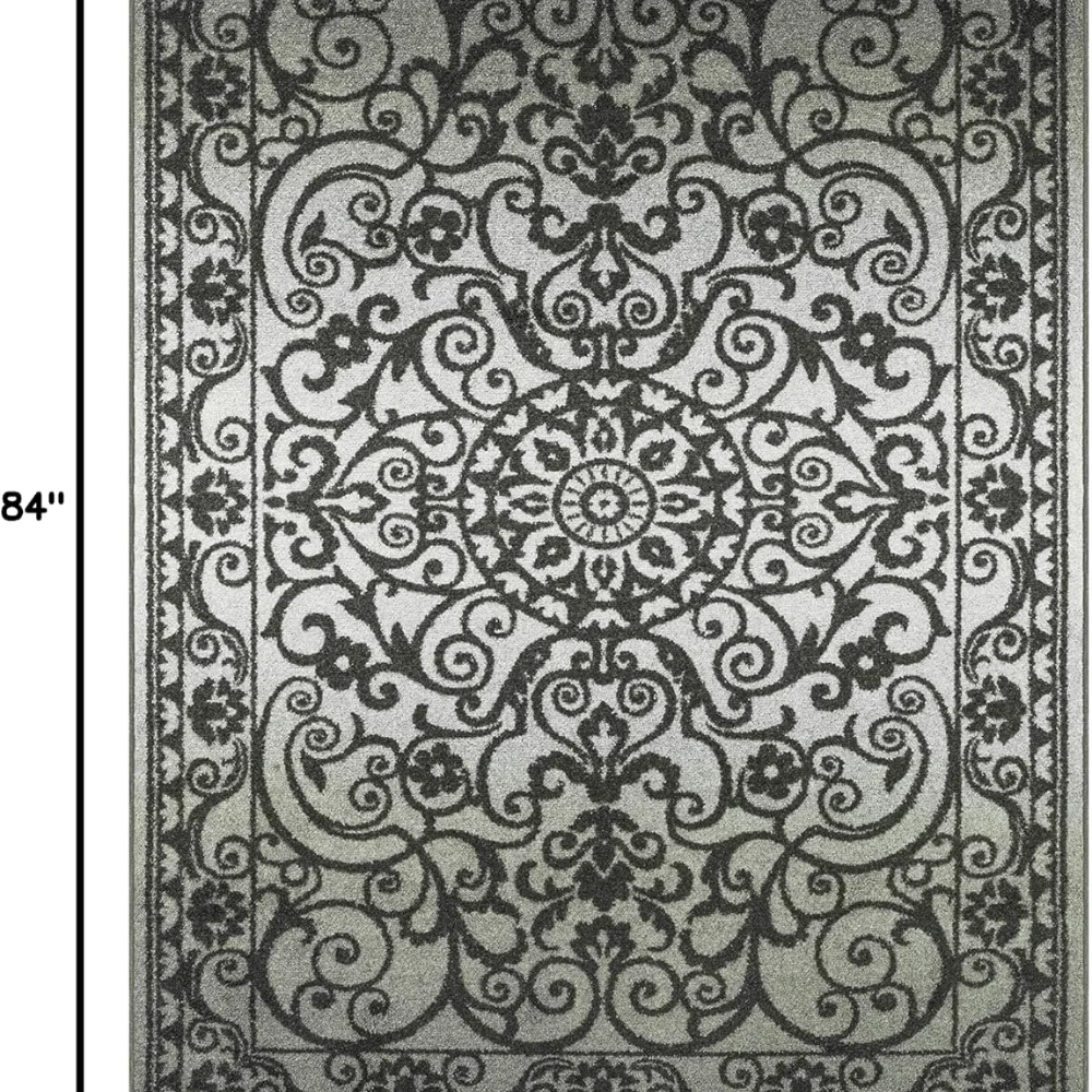 Pelham Vintage Medallion Pet Mat, 4'9" x 7', Grey, view 2