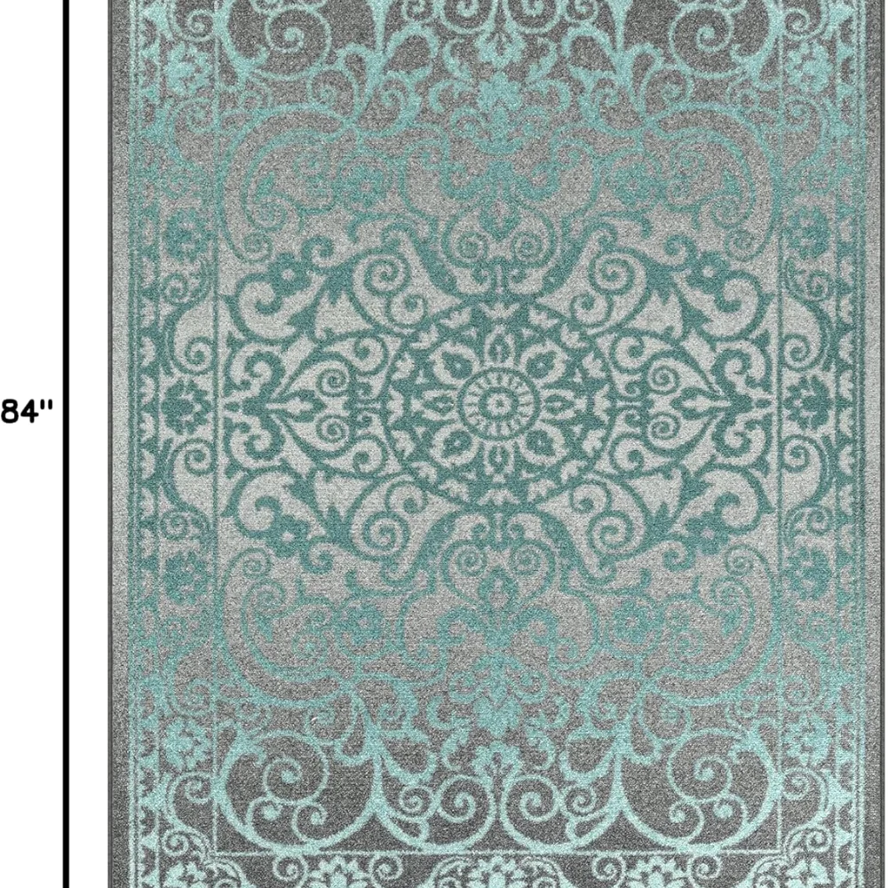Pelham Vintage Medallion Pet Mat, 4'9" x 7', Grey, view 2