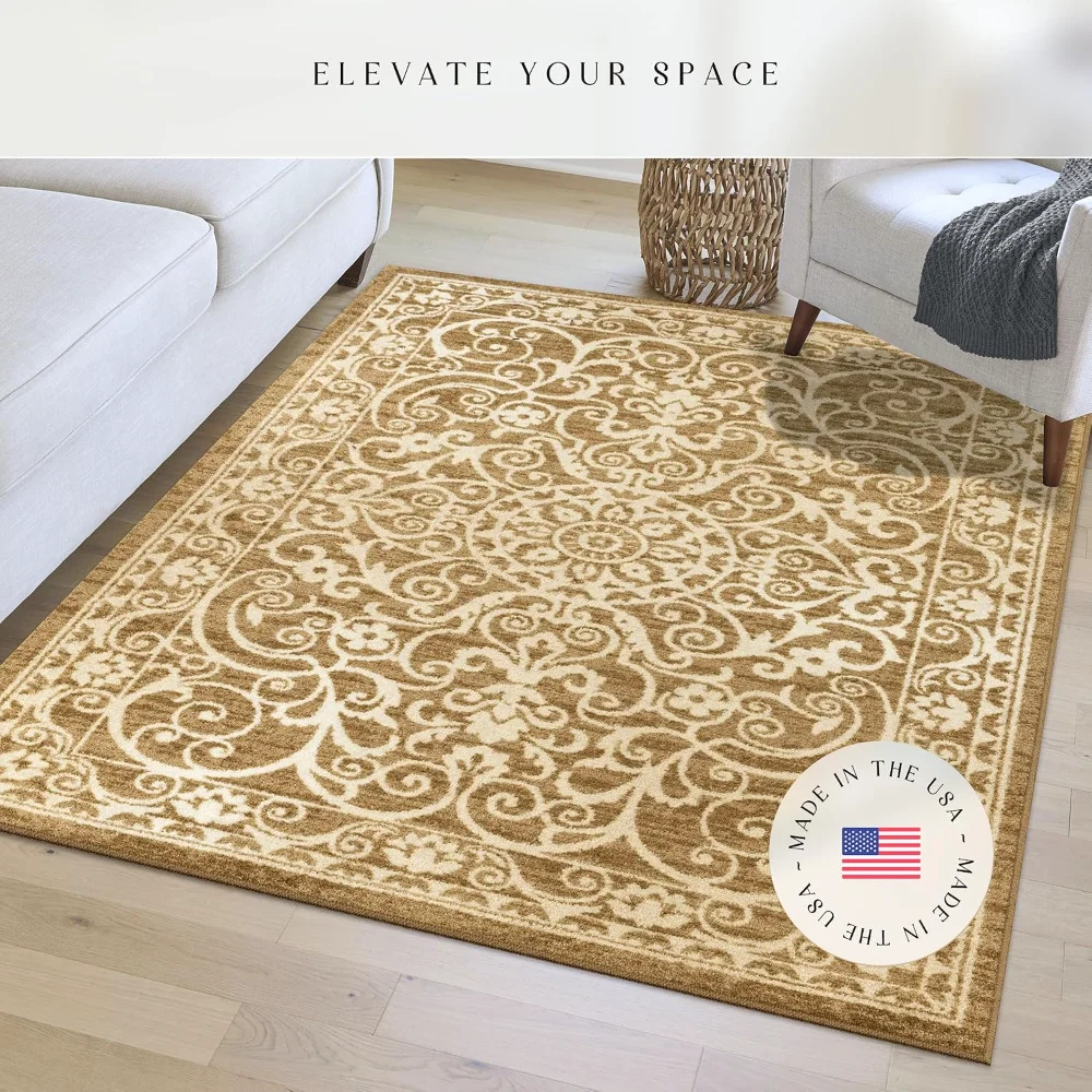 Pelham Vintage Medallion Pet Mat, 4'9" x 7', Khaki, view 3
