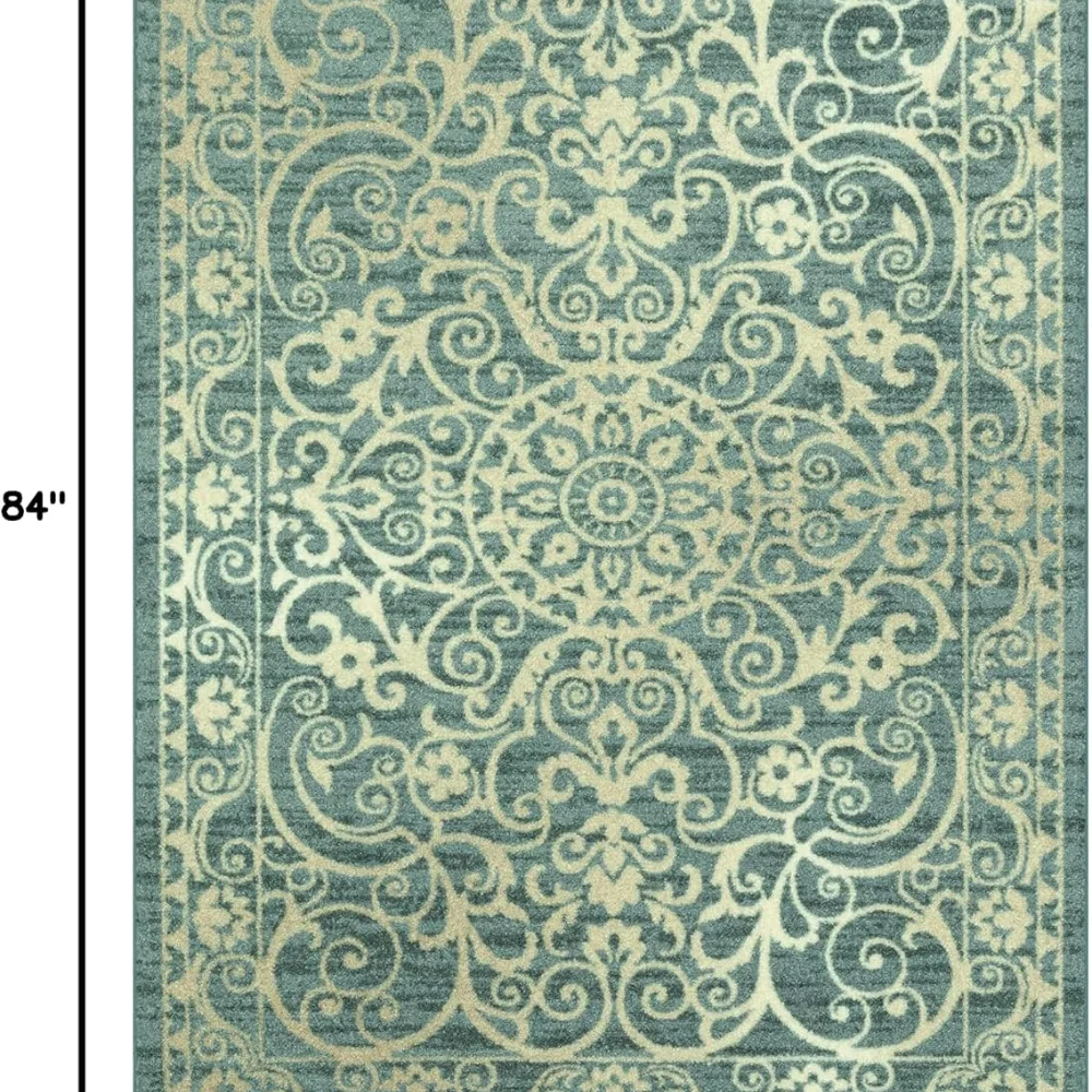 Pelham Vintage Medallion Pet Mat, 4'9" x 7', Light Spa, view 2