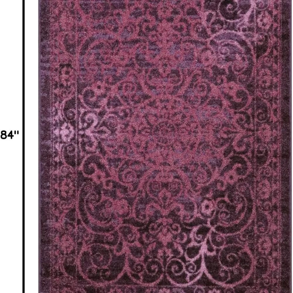 Pelham Vintage Medallion Pet Mat, 4'9" x 7', Wineberry, view 2