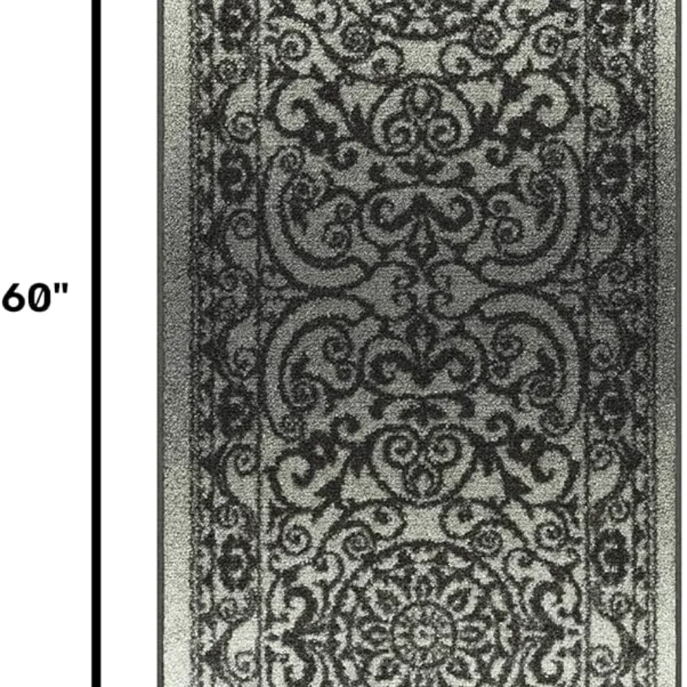 Pelham Vintage Medallion Runner, 1'8" x 5', Grey, view 2