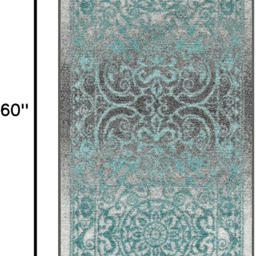 Pelham Vintage Medallion Runner, 1'8" x 5', Grey, view 2