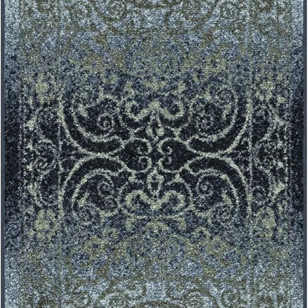 Pelham Vintage Medallion Runner, 1'8" x 5', Navy