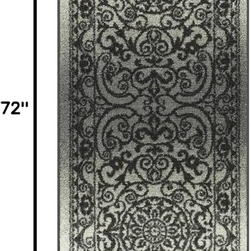 Pelham Vintage Medallion Runner, 2' x 6', Grey, view 2