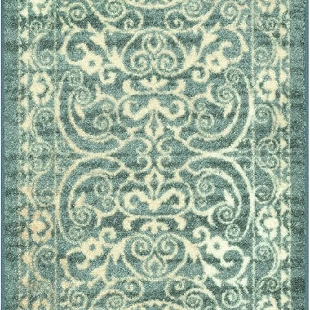 Pelham Vintage Medallion Runner, 2' x 6', Light Spa