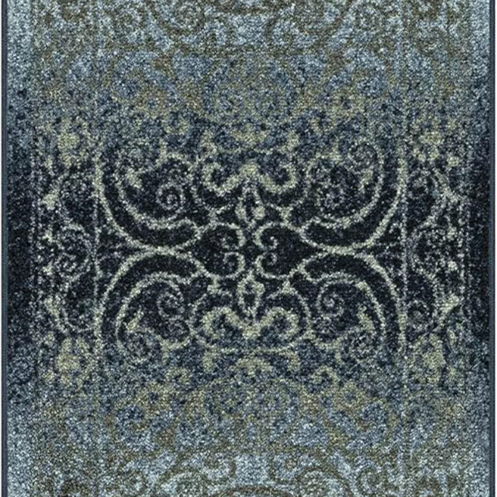 Pelham Vintage Medallion Runner, 2' x 6', Navy