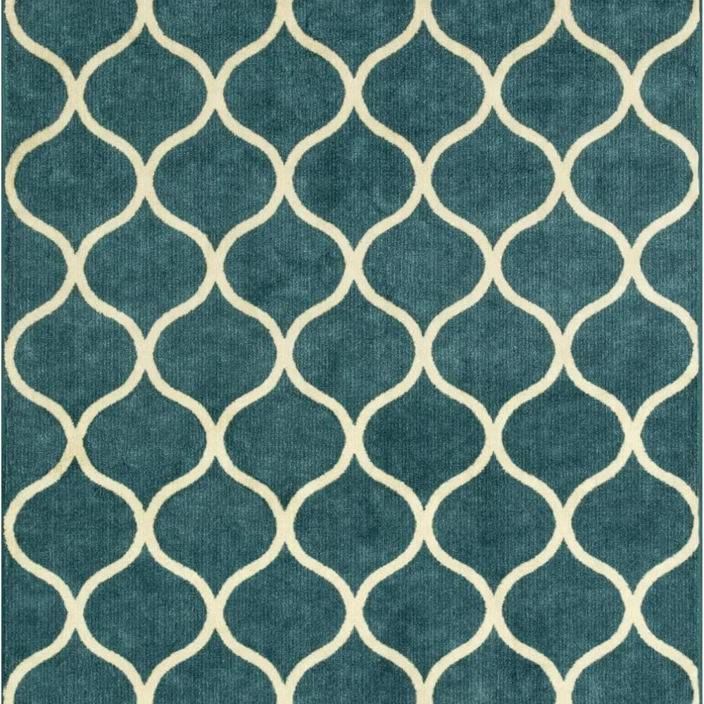 Rebecca Moroccan Trellis Area Rug, 34' x 20', Teal, view 4