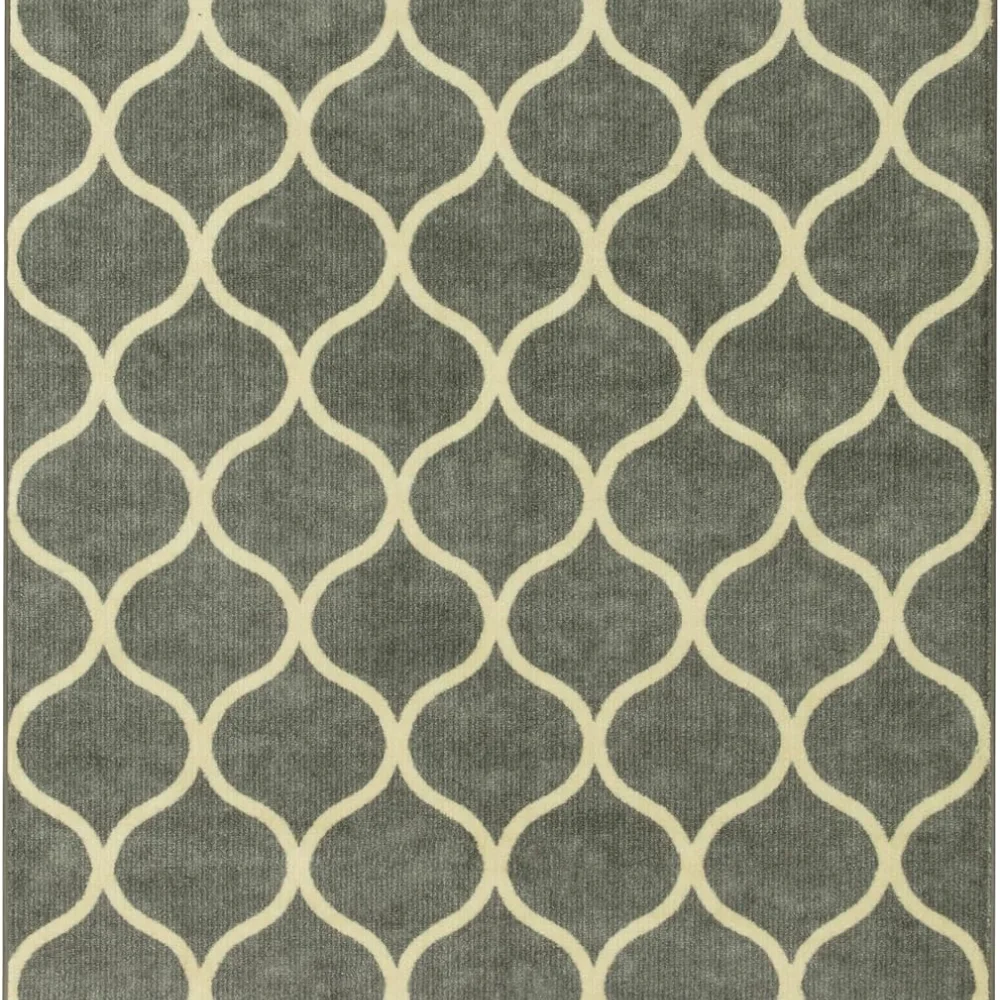 Rebecca Moroccan Trellis Runner, 2' x 6', Grey, view 7