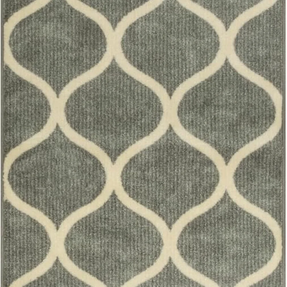 Rebecca Moroccan Trellis Runner, 2' x 6', Grey