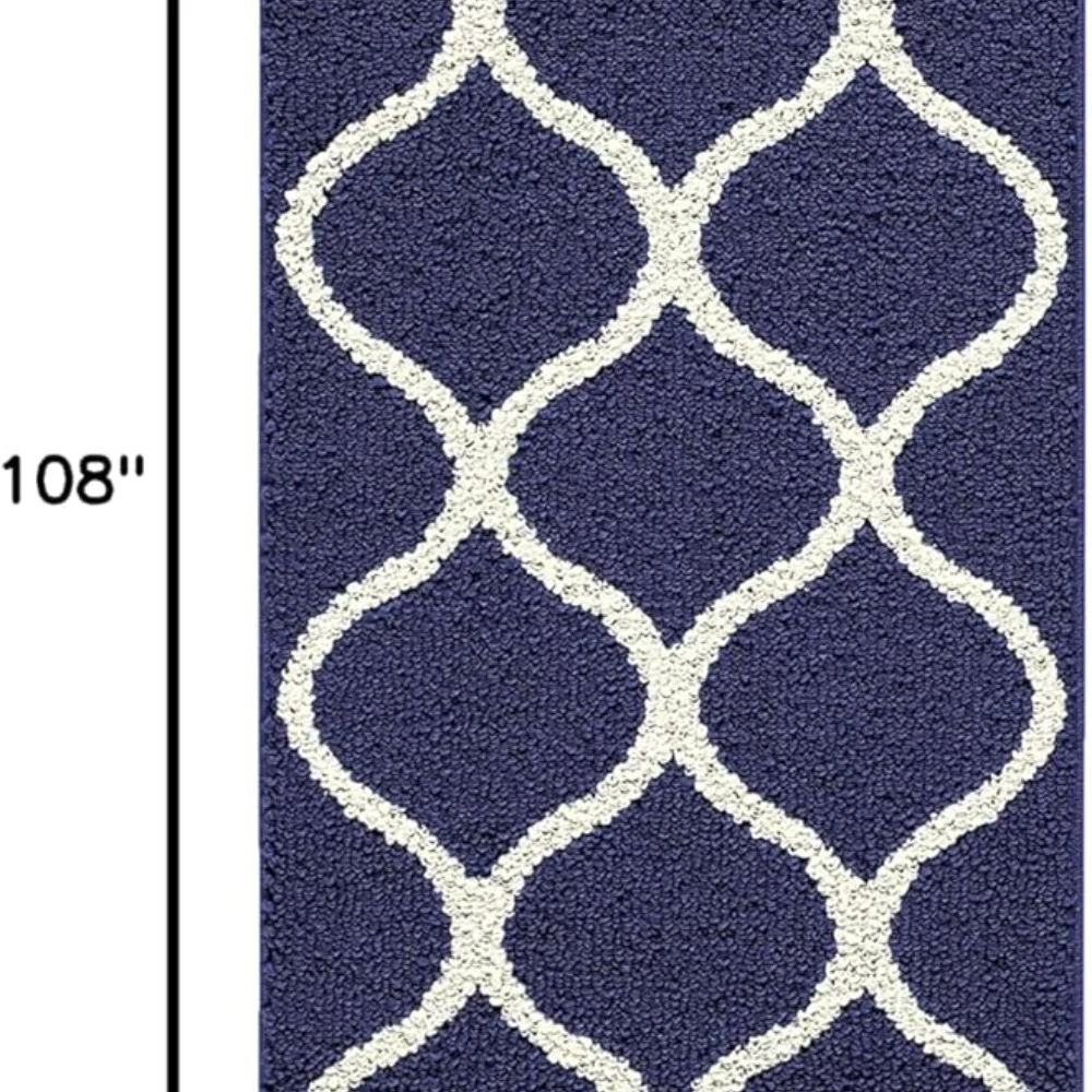 Rebecca Moroccan Trellis Runner, 2' x 6', Navy, view 3