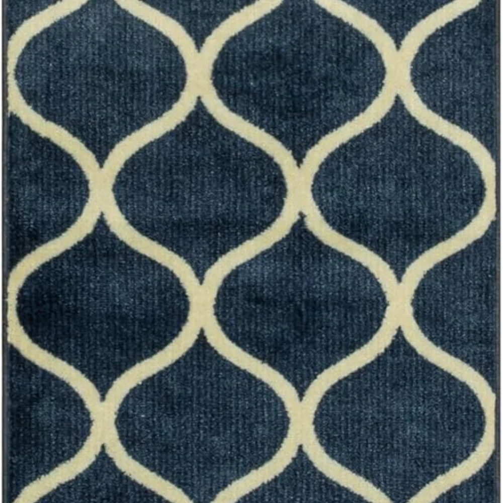 Rebecca Moroccan Trellis Runner, 2' x 6', Navy