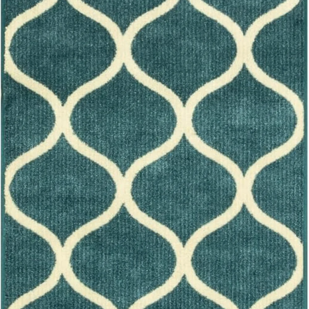 Rebecca Moroccan Trellis Runner, 2' x 6', Teal