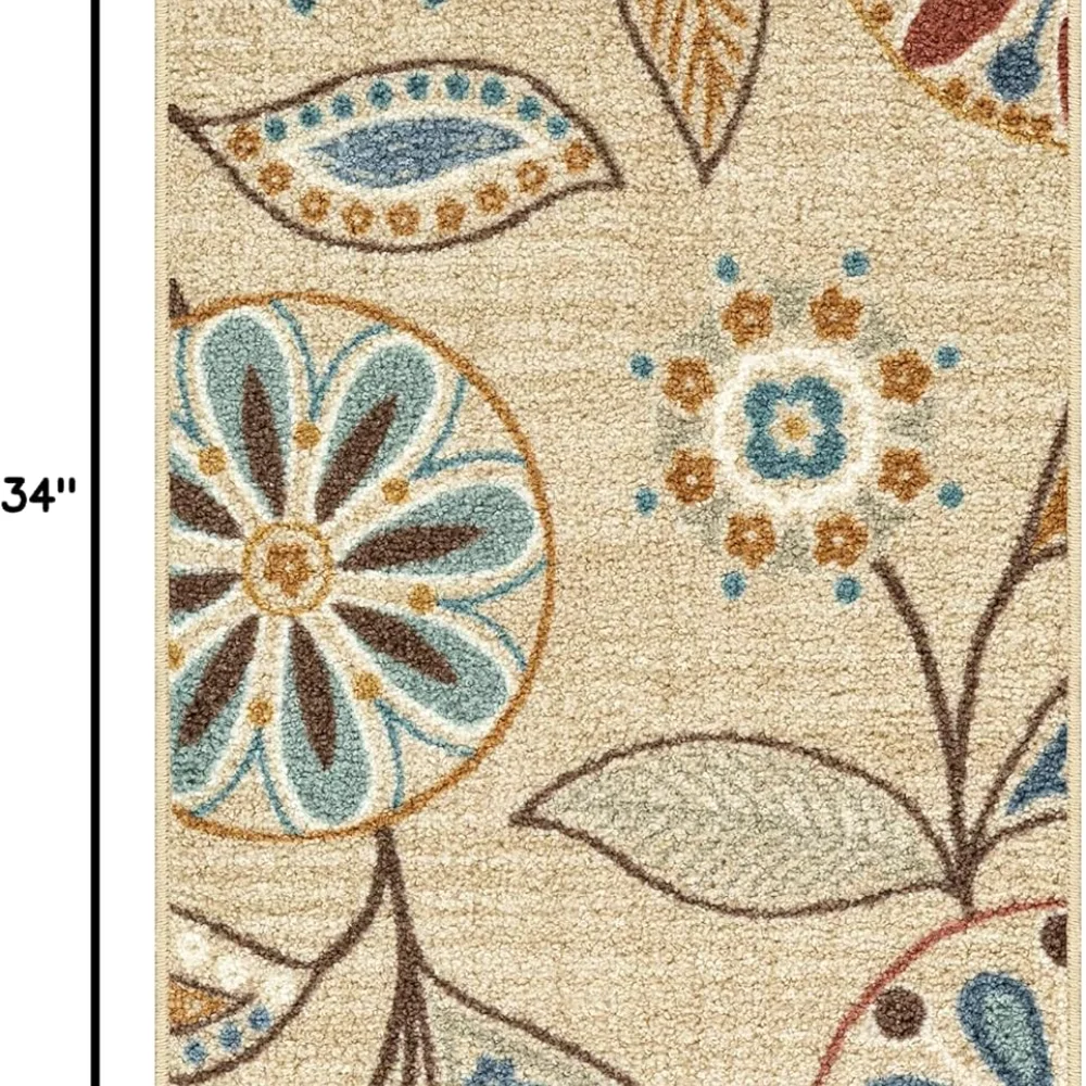 Reggie Floral Accent Rug, 1'8" x 2'10", Beige, view 3