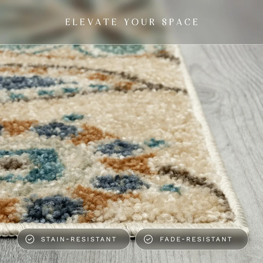 Reggie Floral Accent Rug, 1'8" x 2'10", Beige, view 5