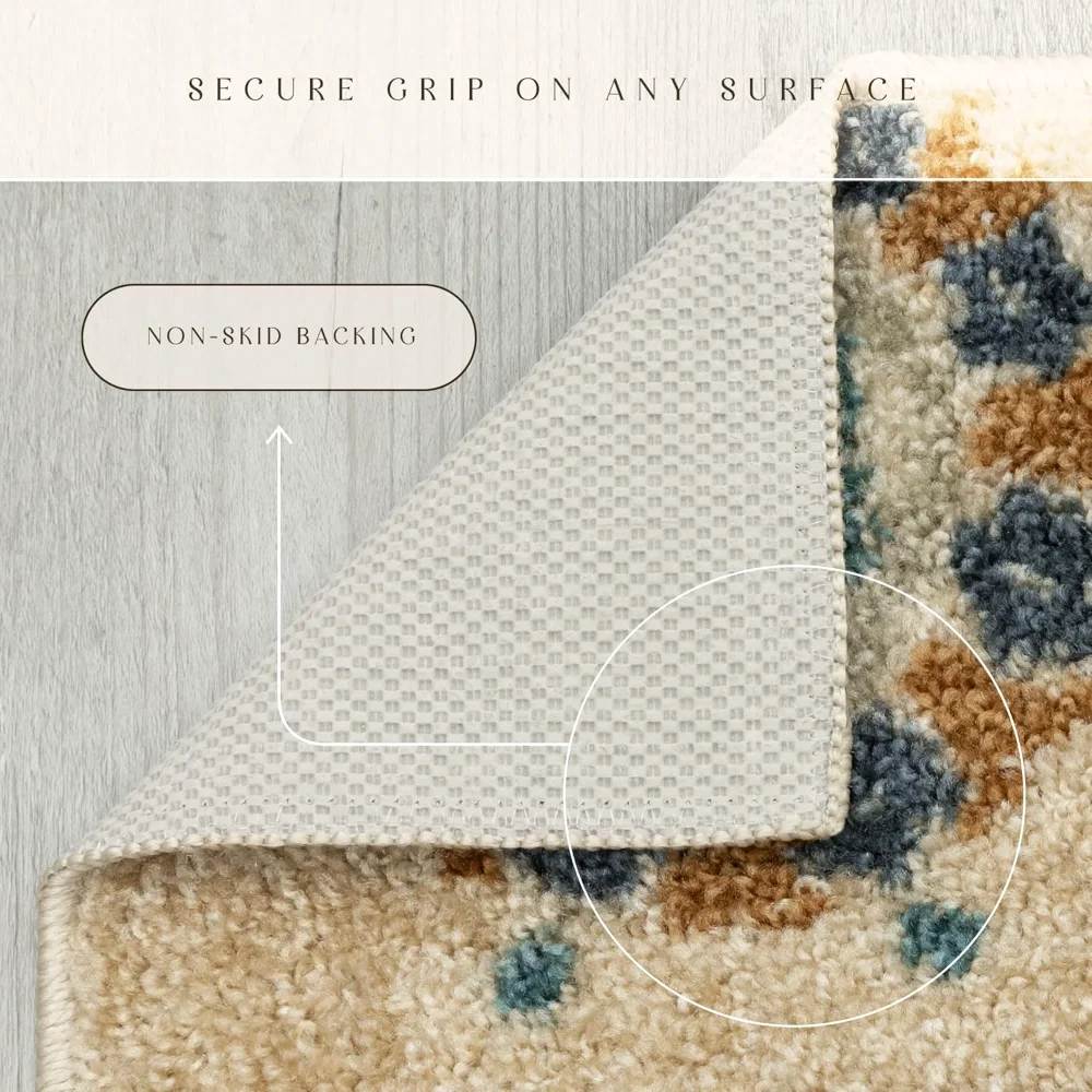Reggie Floral Accent Rug, 1'8" x 2'10", Beige, view 6