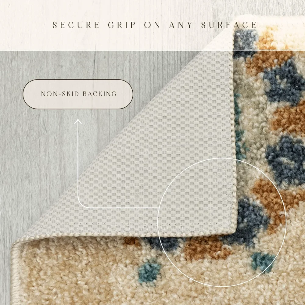 Reggie Floral Pet Mat, 3'4" x 5', Beige, view 5