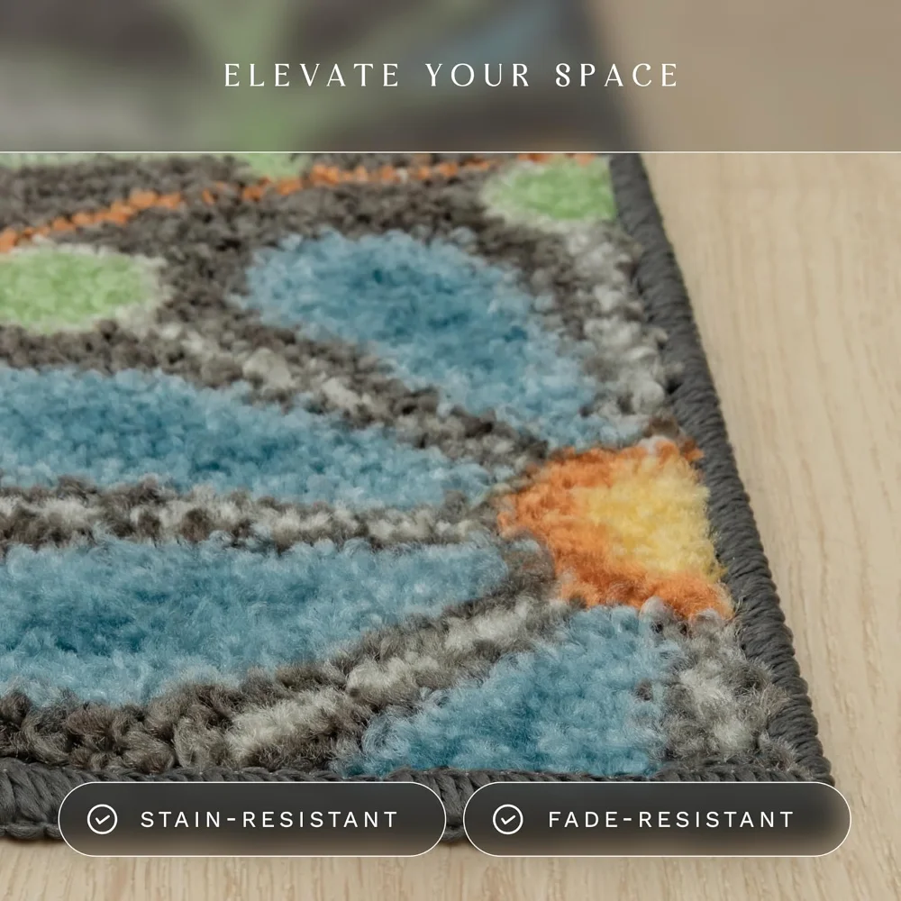 Reggie Floral Pet Mat, 3'4" x 5', Dark Grey, view 4