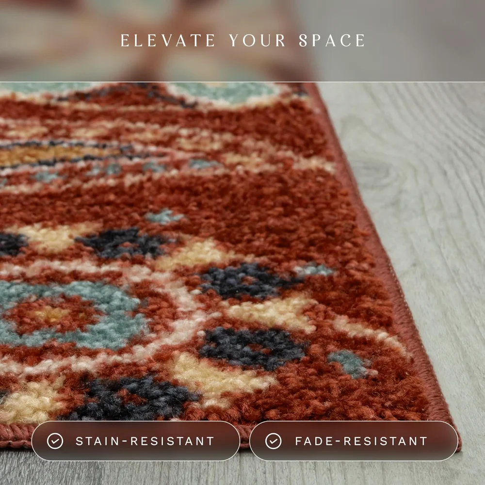 Reggie Floral Pet Mat, 4'9" x 7', Merlot, view 5