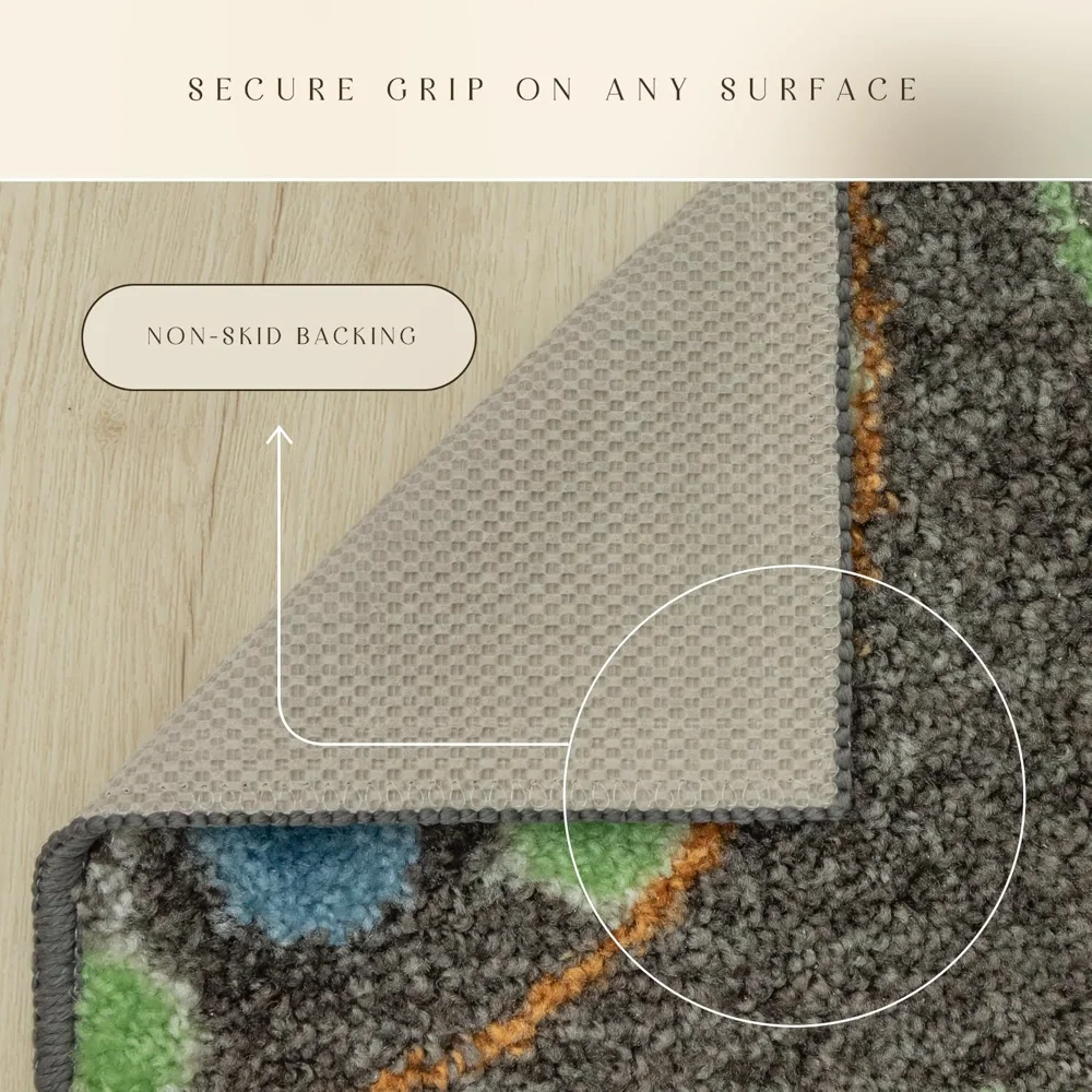 Reggie Floral Runner, 1'8" x 5', Dark Grey, view 6