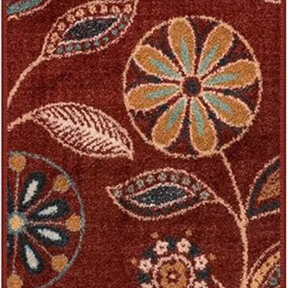 Reggie Floral Runner, 2' x 10', Merlot