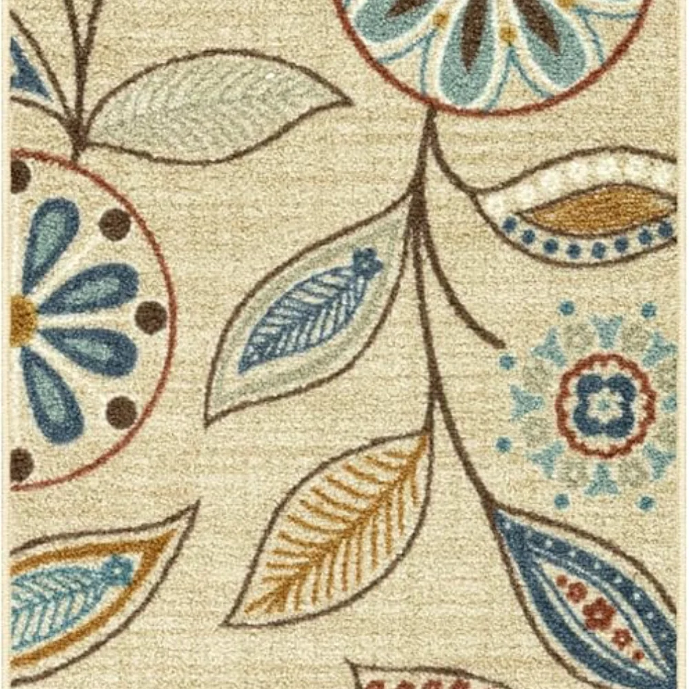 Reggie Floral Runner, 2' x 6', Beige