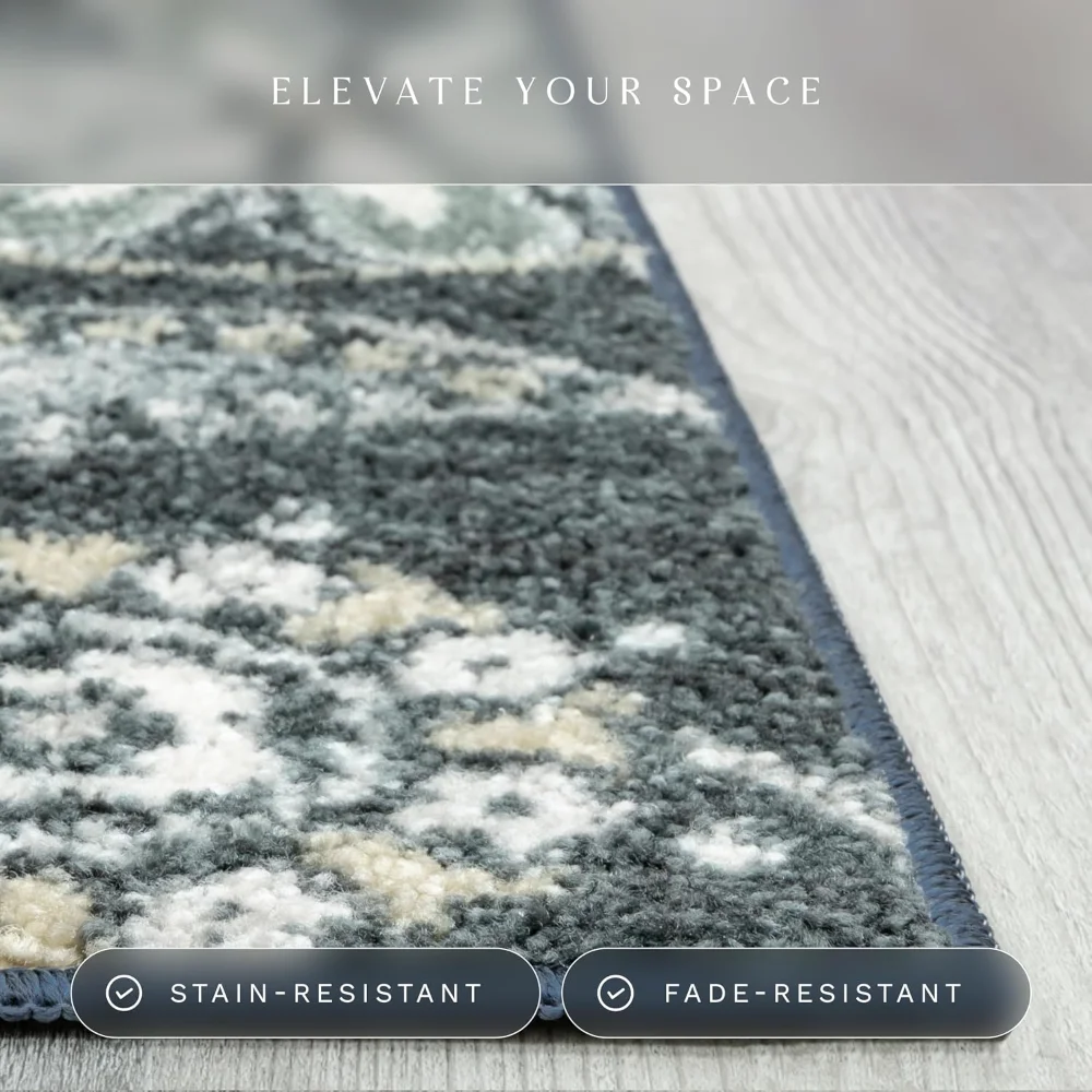 Reggie Floral Runner, 2' x 6', Blue, view 5