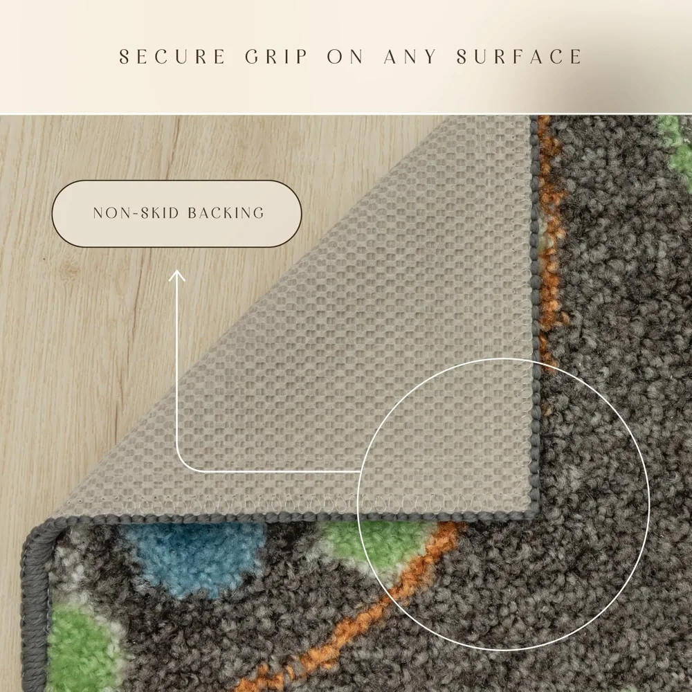 Reggie Floral Runner, 2' x 6', Dark Grey, view 5