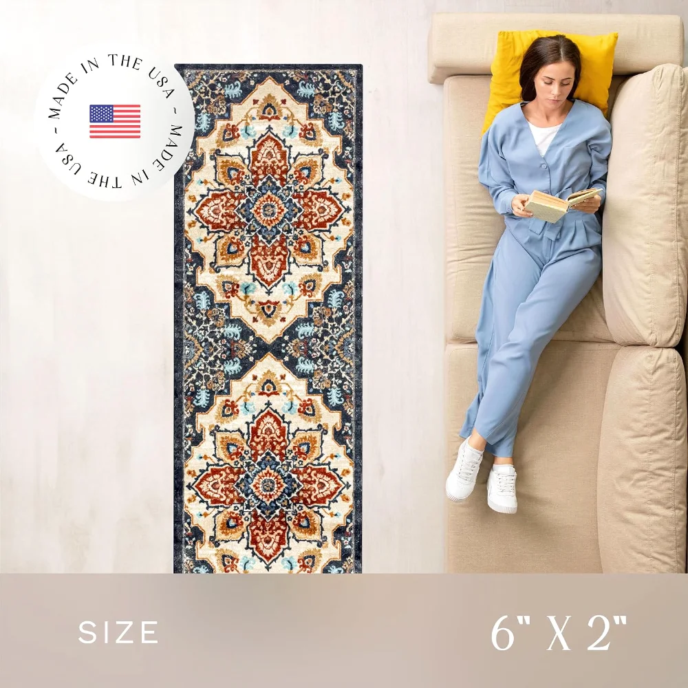 Ruby Oriental Runner, 2' x 6', Red, view 4