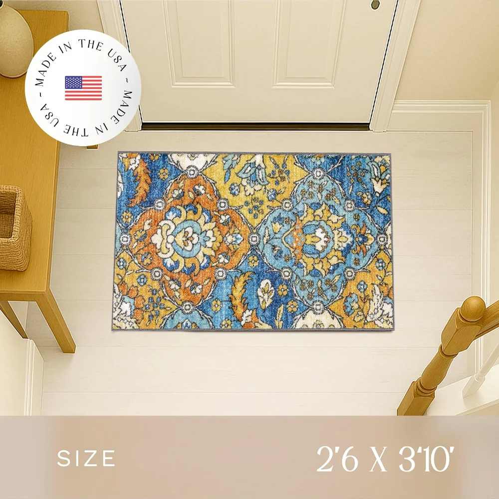 Sutton Oriental Accent Rug, 2'6" x 3'10", Blue, view 3