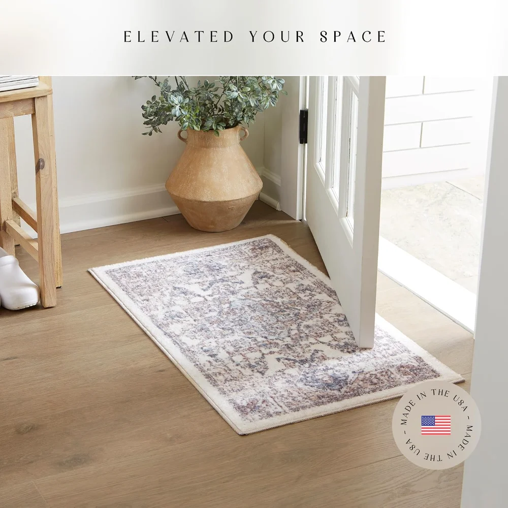 Tapestry Farmhouse Accent Rug, 1'8" x 2'10", Taupe, view 3