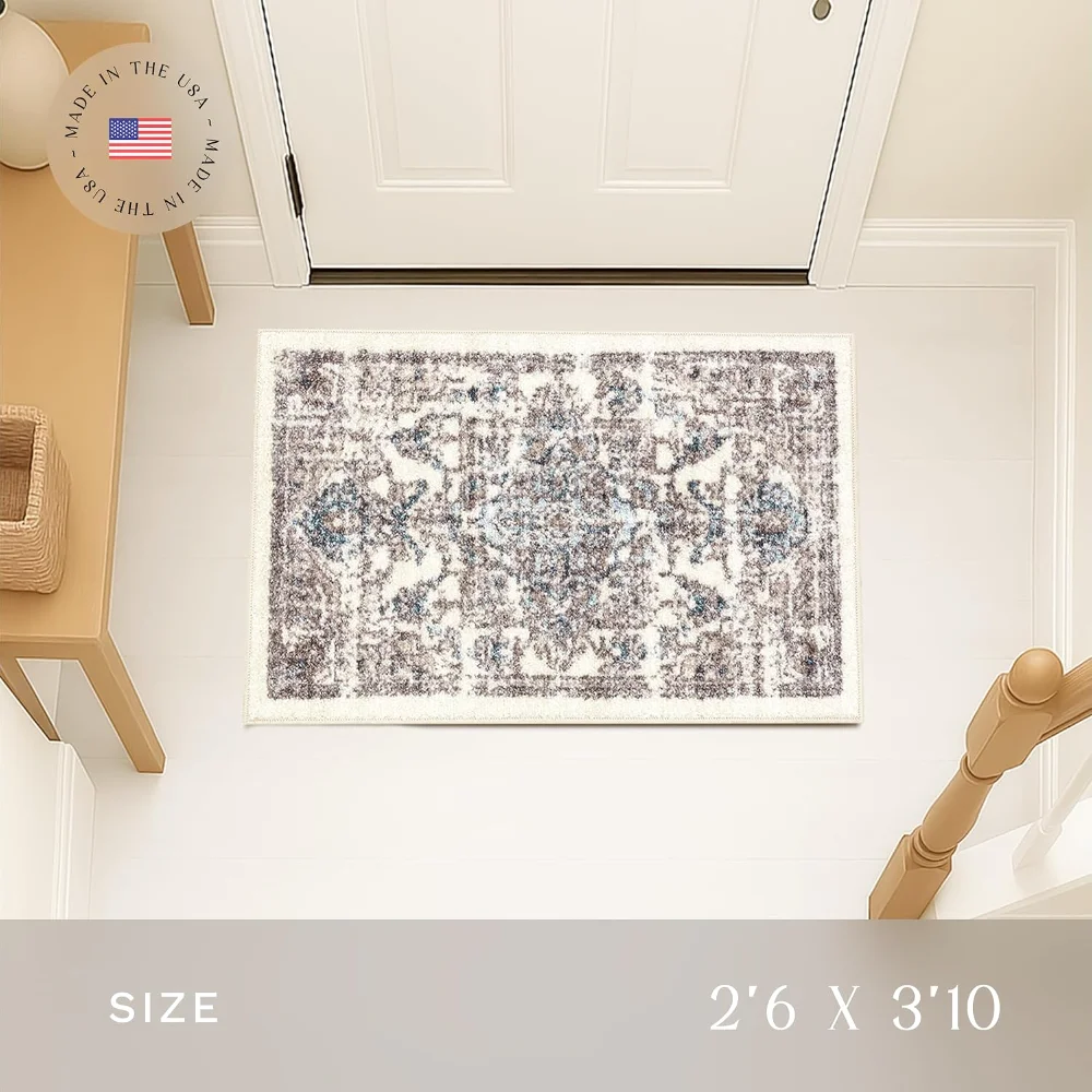 Tapestry Farmhouse Accent Rug, 2'6" x 3'10", Taupe, view 2