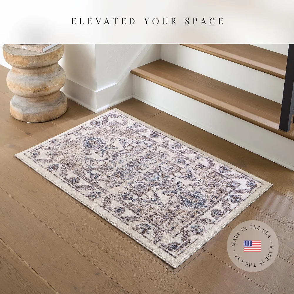 Tapestry Farmhouse Accent Rug, 2'6" x 3'10", Taupe, view 4