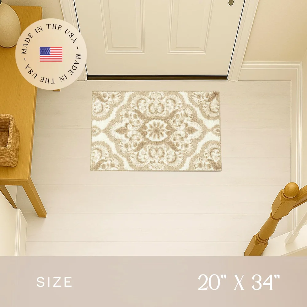 Vivian Medallion Accent Rug, 1'8" x 2'10", Beige, view 2
