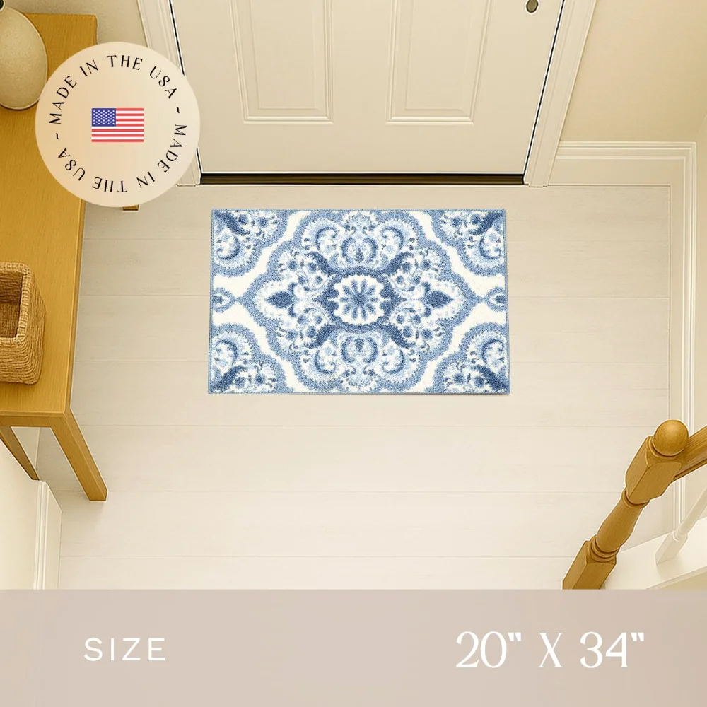 Vivian Medallion Accent Rug, 1'8" x 2'10", Blue, view 2