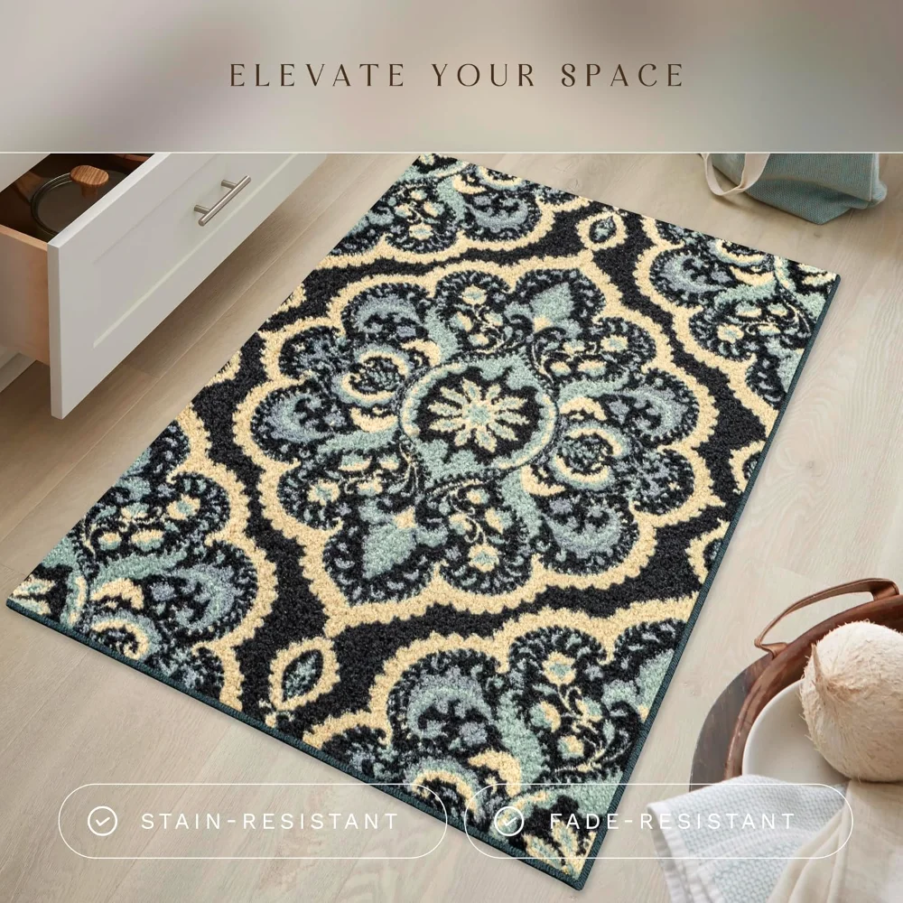 Vivian Medallion Accent Rug, 2'6" x 3'10", Persian Blue, view 4