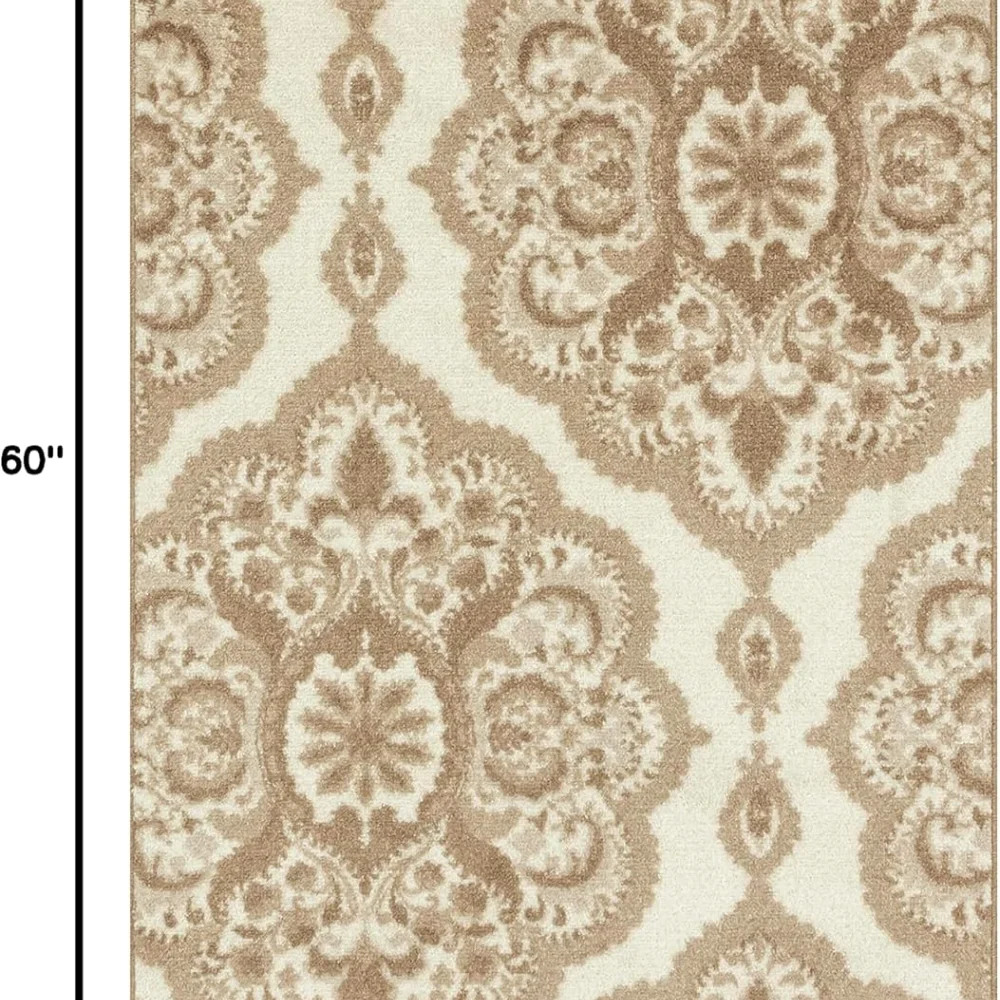 Vivian Medallion Pet Mat, 3'4" x 5', Beige, view 2