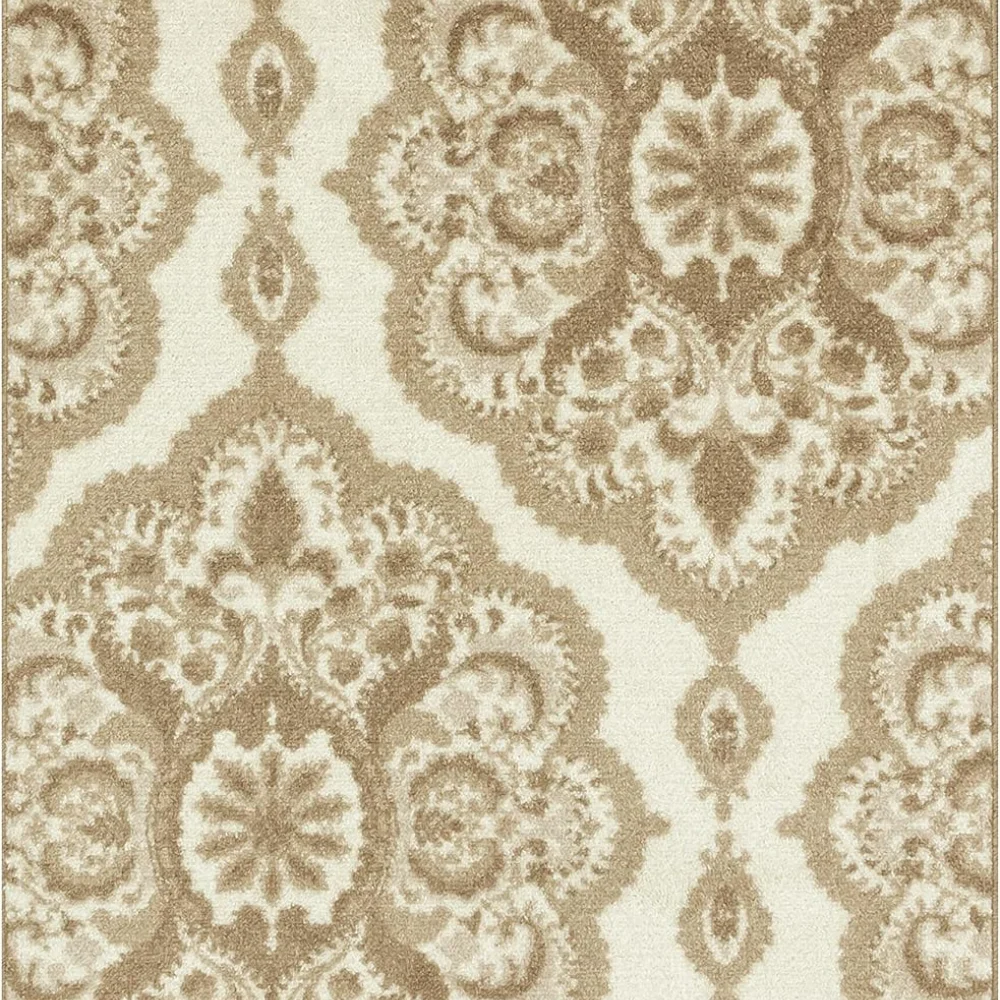 Vivian Medallion Pet Mat, 3'4" x 5', Beige