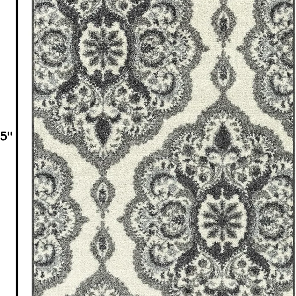 Vivian Medallion Pet Mat, 3'4" x 5', Grey, view 2