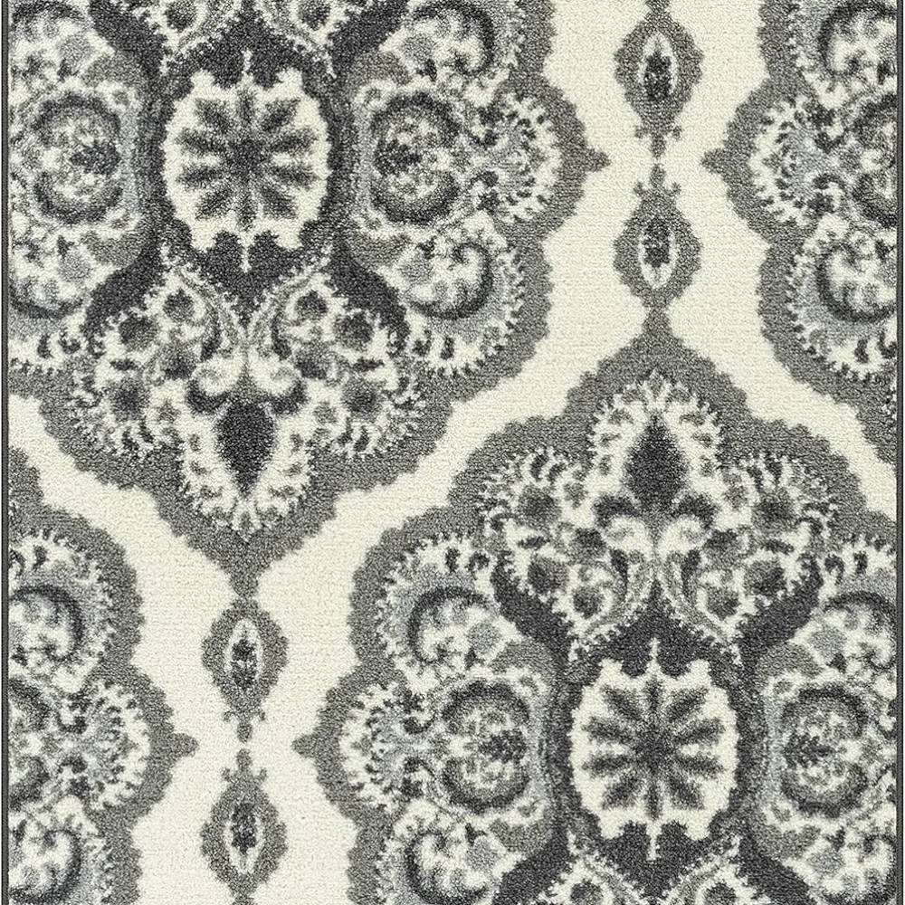 Vivian Medallion Pet Mat, 3'4" x 5', Grey