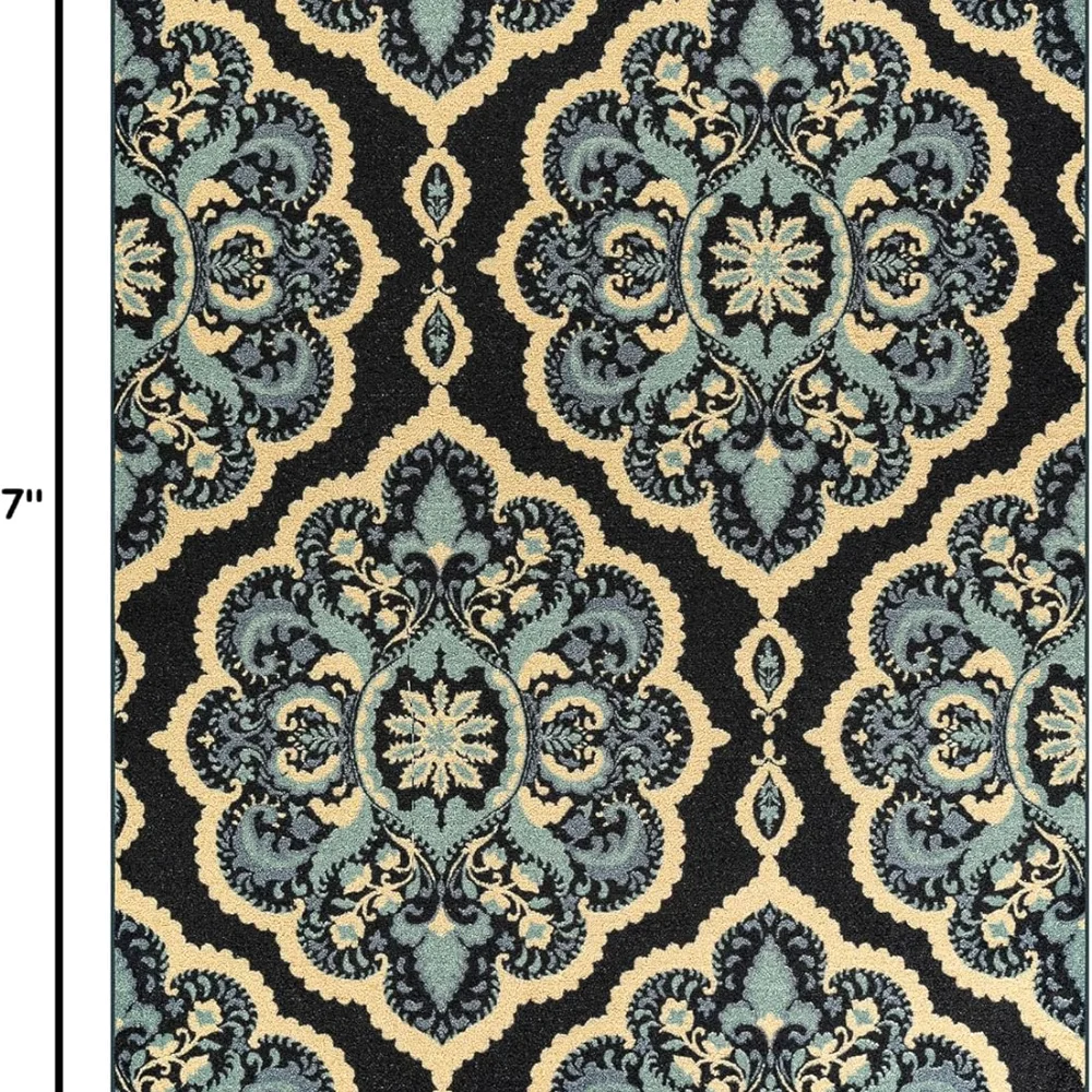 Vivian Medallion Pet Mat, 4'9" x 7', Persian Blue, view 2
